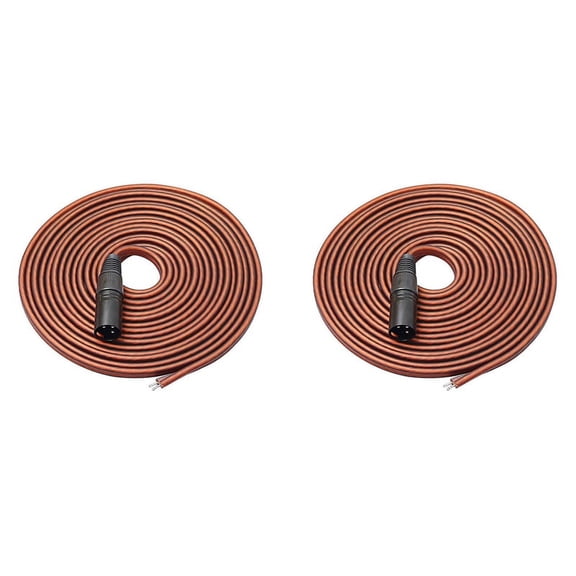 2X XLR Speaker Cable, Speaker Bare Wire to XLR Plug Gold Plated XLR 3 Pin Male Connector Replacement Audio Cable,2 * XLR cable 5m