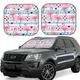 thumbnail image 2 of Picia Pink Striped Flamingo 2 Piece Car Windshield Sun Shade Foldable | Foldable Sun Shield for Front Window Blocks UV Rays and Keeps Your Vehicle Cool-, 2 of 7