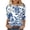 Blue, variant on Dgankt Spring Tops for Women Women's 3/4 Sleeve Floral Print Loose Fit Blouse Round Neck Casual Spring Dressy Casual Top for Work, School Runs & Sunday Markets S-5XL
