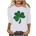 thumbnail image 2 of successthop Green Womens Plus Size Tops 3/4 Sleeve Loose St Patricks Day Crew Neck Polyester Casual St. Patricks Day Blouse Tops for Irish Themed Gifts 5XL, 2 of 4