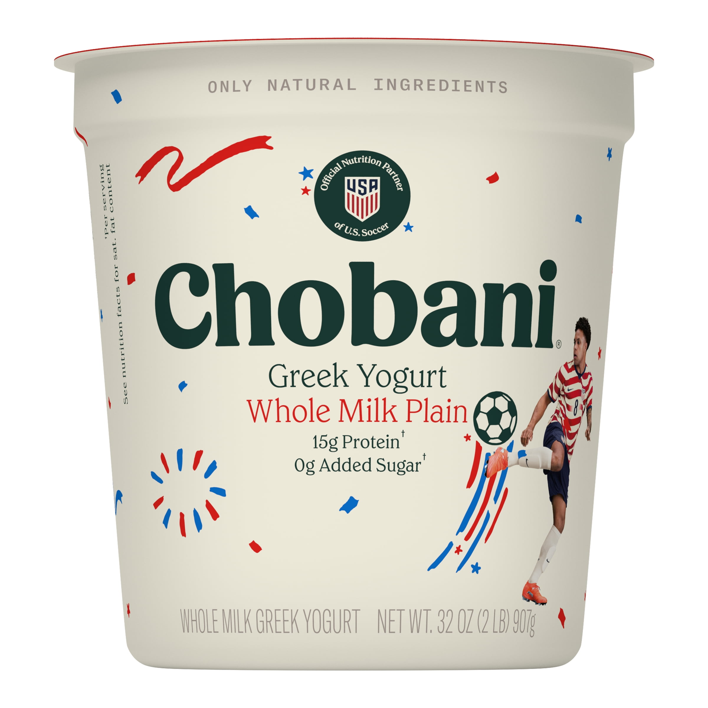 Chobani Whole Milk Greek Yogurt Plain 32 oz Tub