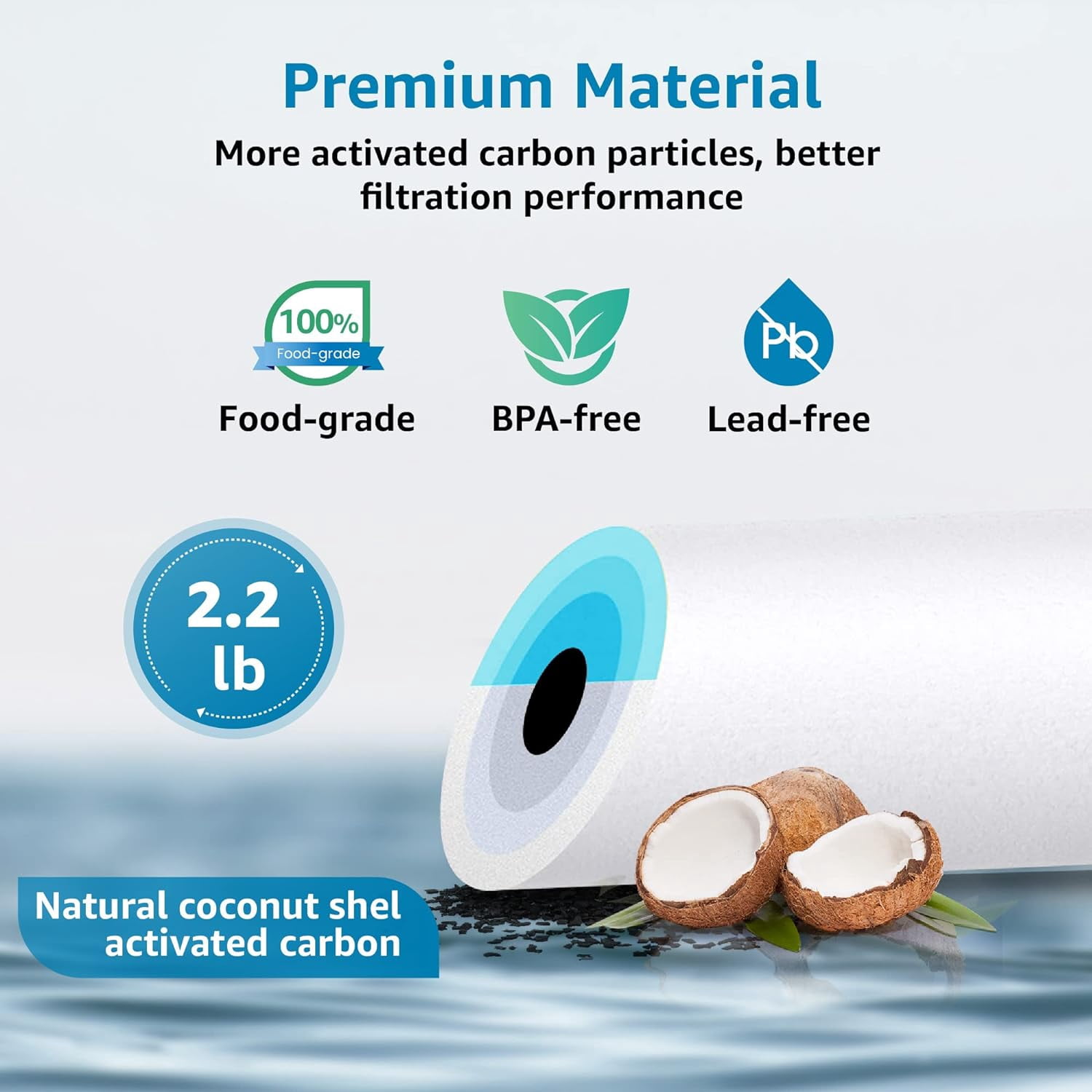 AQUACREST FXHTC Water Filter, Whole House Water Filter, Well Water Filter, Replacement for GE® FXHTC, GXWH40L, American Plumber W10-PR, Culligan® RFC-BBSA, W10-BC, Pack of 10