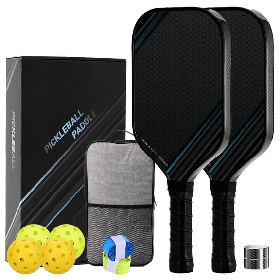 Kovryx Pickleball Paddles Set of 2, Honeycomb Textured Face, Fiberglass Paddles, Larger Sweet Spot, Non Slip Grip