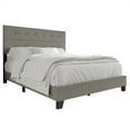 thumbnail image 2 of Castle Place Elegant Button Tufted Linen Upholstered Queen Bed, Light Grey, 2 of 11