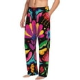 thumbnail image 2 of Fotbe Men'S Colorful Floral Embroidery Mexicanclassic Pajama Pants With Elastic Waist And Drawstring Pockets，Pajama Pants Mens Lounge Pants Super Soft, 2 of 9