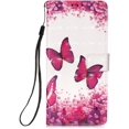 thumbnail image 2 of Compatible with Samsung Galaxy S23 Plus Wallet Case Leather with Card Holder Stand 3D Cute Painted Effect Design Flip Full Protection Phone Case for Samsung Galaxy S23 Plus Rose Butterfly YB, 2 of 10