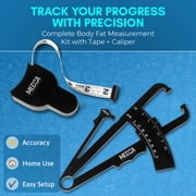 MEDca Body Fat Caliper Measuring Tape, Skinfold, Black Plastic, 1 Pack