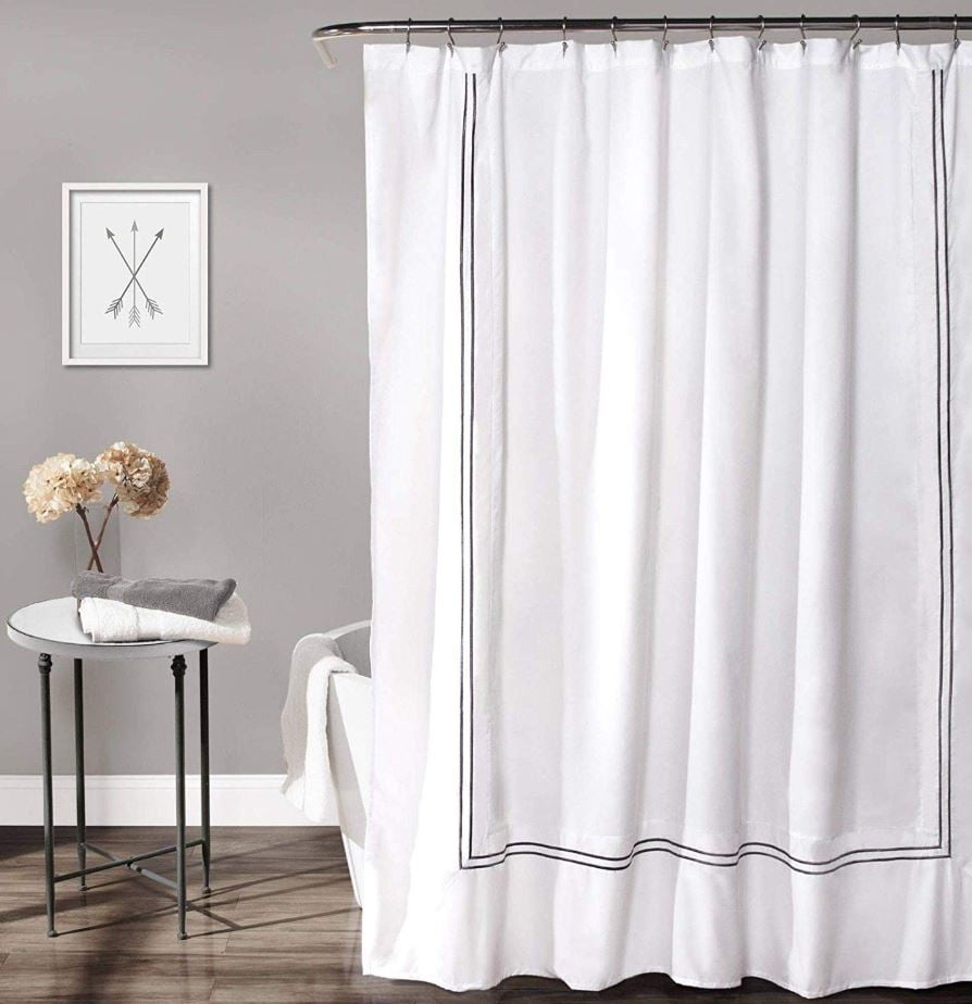 Wamsutta Baratta Stitch 72 Inch X 72 Inch Shower Curtain In White