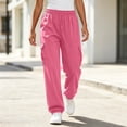 thumbnail image 5 of Fnooota Women's Joggers with Pockets, Fall Elastic Waist Drawstring Running Relaxed Fit Athletic Pants Jogger Pants Hot Pink Size 2XL, 5 of 7