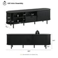 thumbnail image 6 of 69 Inch TV Stand features a built-in power outlet is Compatible with up to 80 inches TVs, Includes ample storage, drawers, adjustable shelves, and a sliding door design, black, 6 of 6