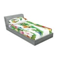thumbnail image 2 of Ambesonne Floral Fitted Sheet & Pillow Sham Set, Tropic Christmas, Twin, Multicolor, 2 of 2
