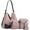 Pink, variant on Handbag for Women Wallet Fashion Tote Bag Shoulder Bags Hobo Bags Top Handle Satchel 4pcs Purse Set