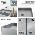 thumbnail image 3 of Concreto Stone Rectangular Vessel Bathroom Sink and Faucet in Matte Black, 3 of 7