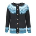 thumbnail image 5 of Womens Trendy Sweater Cardigans Ethnic Style Knitted Button Down Jackets Plus Size Fall Winter Long Sleeve Outwear (S, Blue 01), 5 of 6