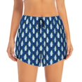 thumbnail image 4 of Lsque Beautiful King Penguin Pattern Printed Women's Running Shorts with Liner Pockets,Elastic Quick Dry Workout Athletic Gym Yoga Shorts,Womens High Waist Shorts-Large, 4 of 9