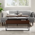 thumbnail image 2 of Walker Edison Modern Wood and Metal Lift-Top Coffee Table, Dark Walnut, 2 of 10