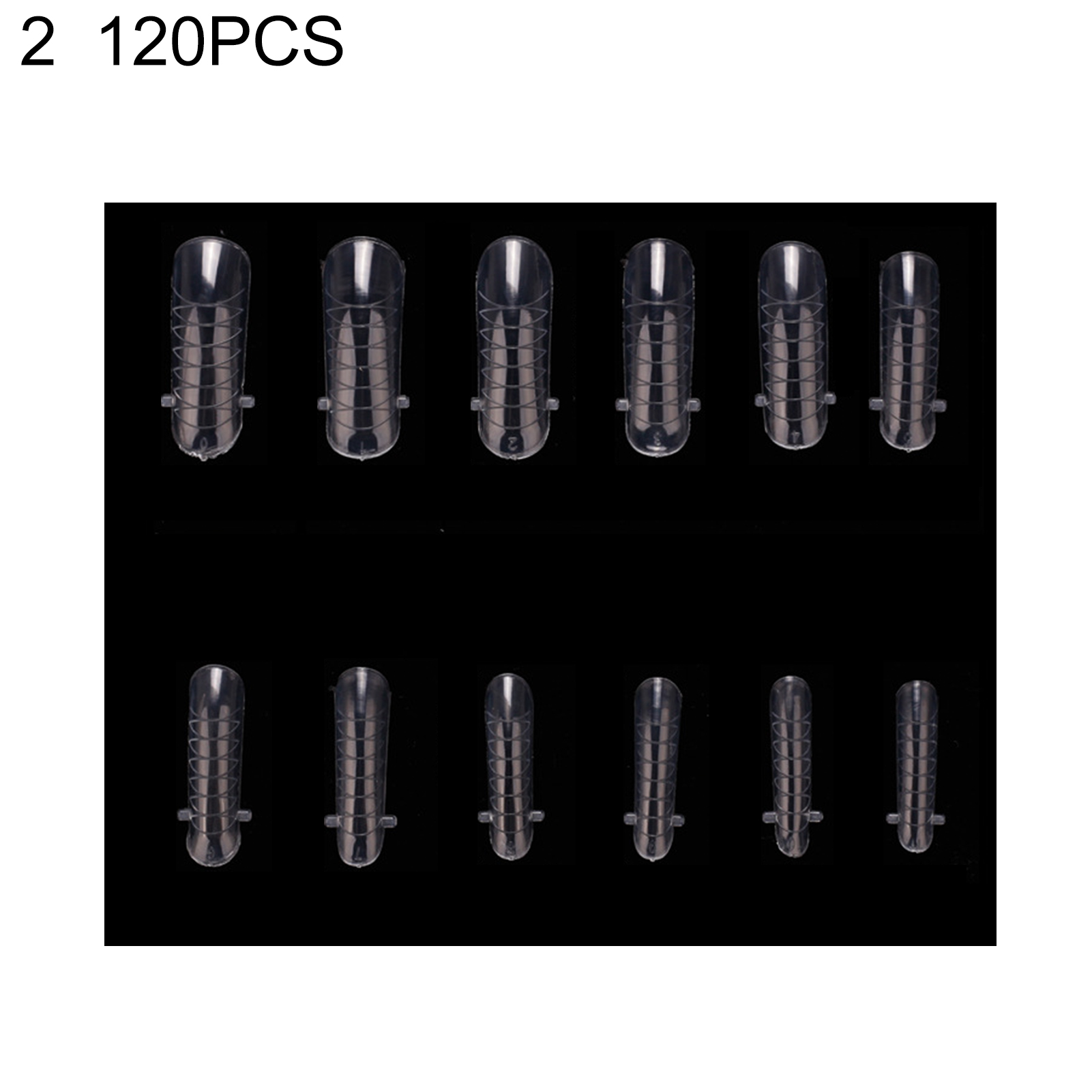 Grofry 120Pcs/Box Nail Artificial Tips Size Design DIY Design