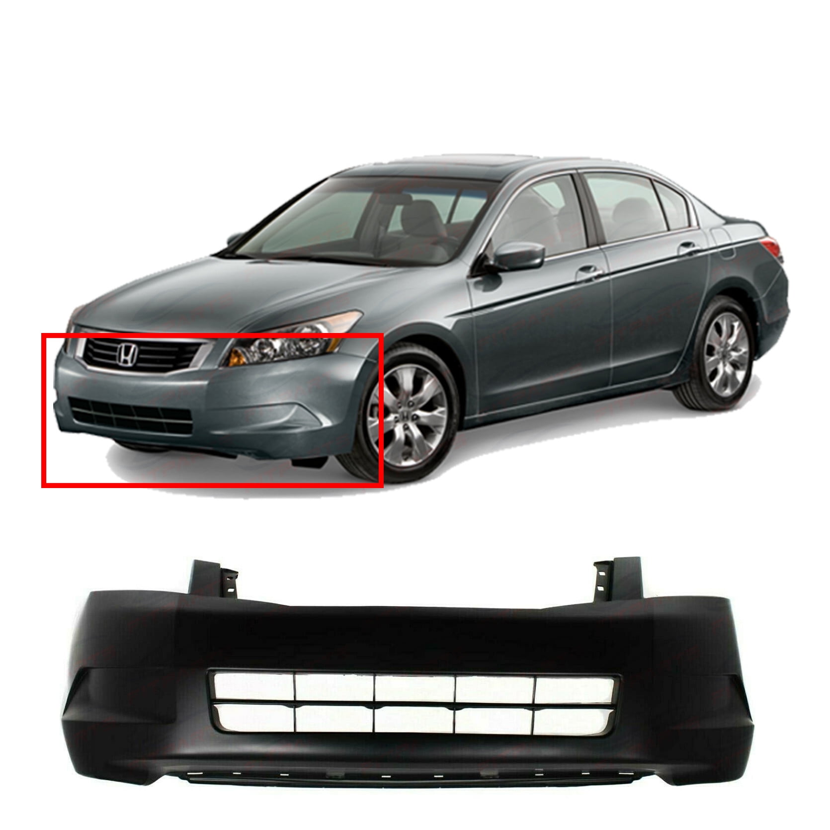 Amazoncom Front Plastic Bumper Cover Fascia for 20082010 Honda Accord  Sedan EXL EX LX LXP Sedan 0810 New Primed and Ready for Paint Without  Fog Light Holes HO1000254 04711TA0A90ZZ 2009  Automotive