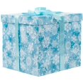 thumbnail image 1 of Caja de regalo Jaywayang con forma de copo de nieve azul de 25 cm con cinta, 1 of 6
