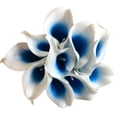 thumbnail image 4 of Moyic Ramo de flores artificiales de primera calidad de PU, flores artificiales amplias y elegantes, decoración de boda, azul, blanco, 37cm Type3 NO3, 4 of 6