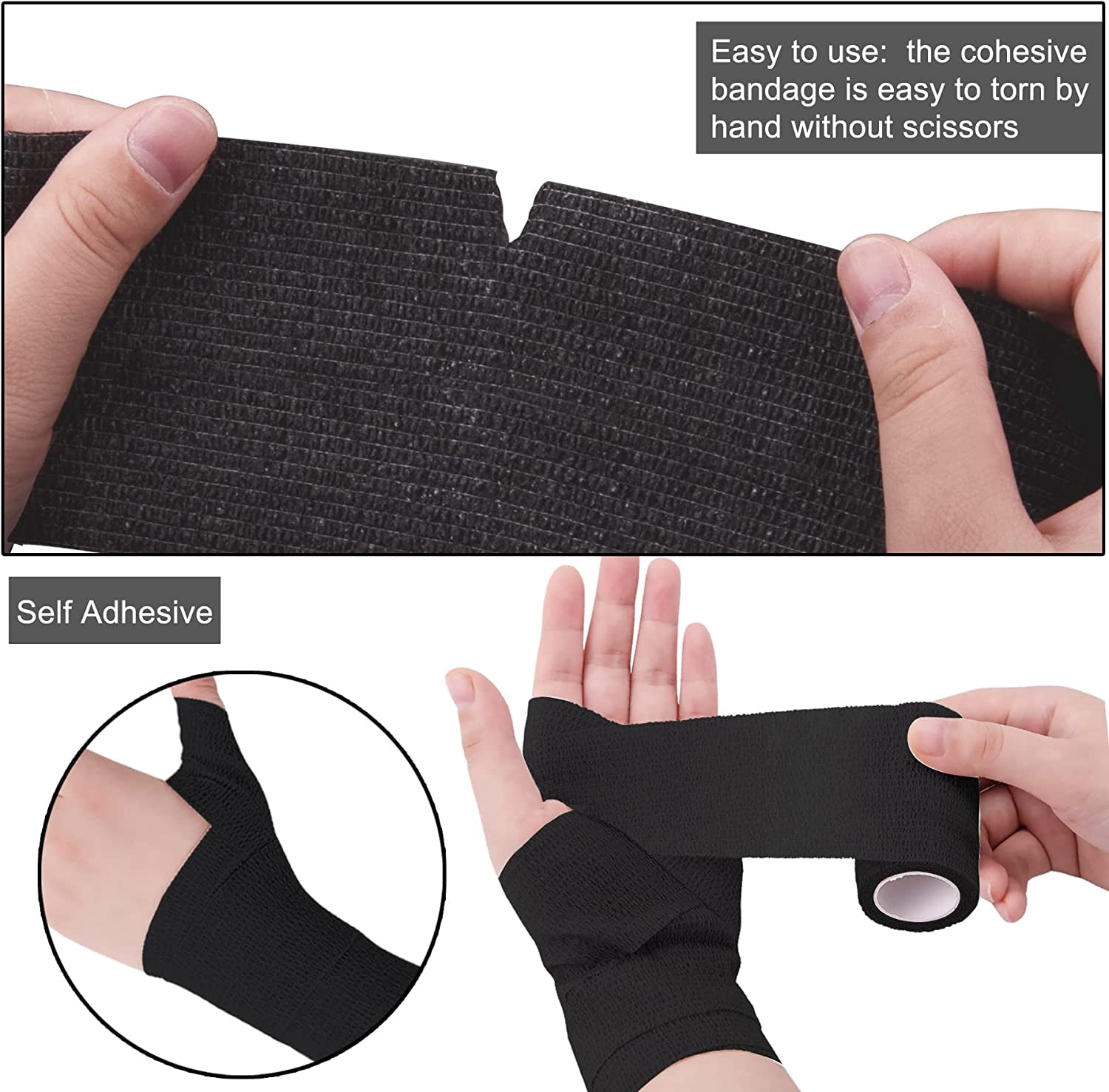 24 Rolls Self Adherent Wrap 4 Inch Self Adhesive Bandages Wrap Stretch Bandage Tape Self Stick Bandage Wraps for Wrist Ankle Swelling Sprains(12 Colors)