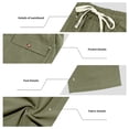thumbnail image 7 of Hvogkswy Linen Pants Men, Solid Drawstring Elastic High Waist Casual Long Pants with Pockets Thin Breathable Home Vacation Linen Pants, 7 of 7