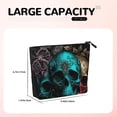 thumbnail image 5 of Makeup Bag Small Cosmetic Bags for Women Travel Toiletry Bag Zipper Pouch Purse Organizer Pouches, Cool Skulls Gothic Day Of The Dead, 5 of 7