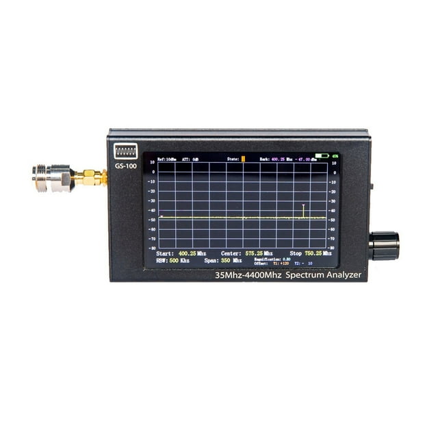 4.3 Inch Handheld Spectrum Analyzer GS-100. Support 35MHz-4400MHz Spectrum Analyzer ,Avoid Switching Noise