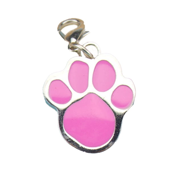 Methold Colgantes Pies de animales Colgante ligero de acero inoxidable Ocho colores Hebilla de metal Accesorio de joyería impermeable DIY Ropa para mascotas Rosa Methold PT004616-02