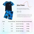 thumbnail image 7 of ZDHoor Kids Boys Quick Dry Swimsuit 2 Piece Rashguard with Trunk Hawaiian Beachwear Blue 12-14, 7 of 7