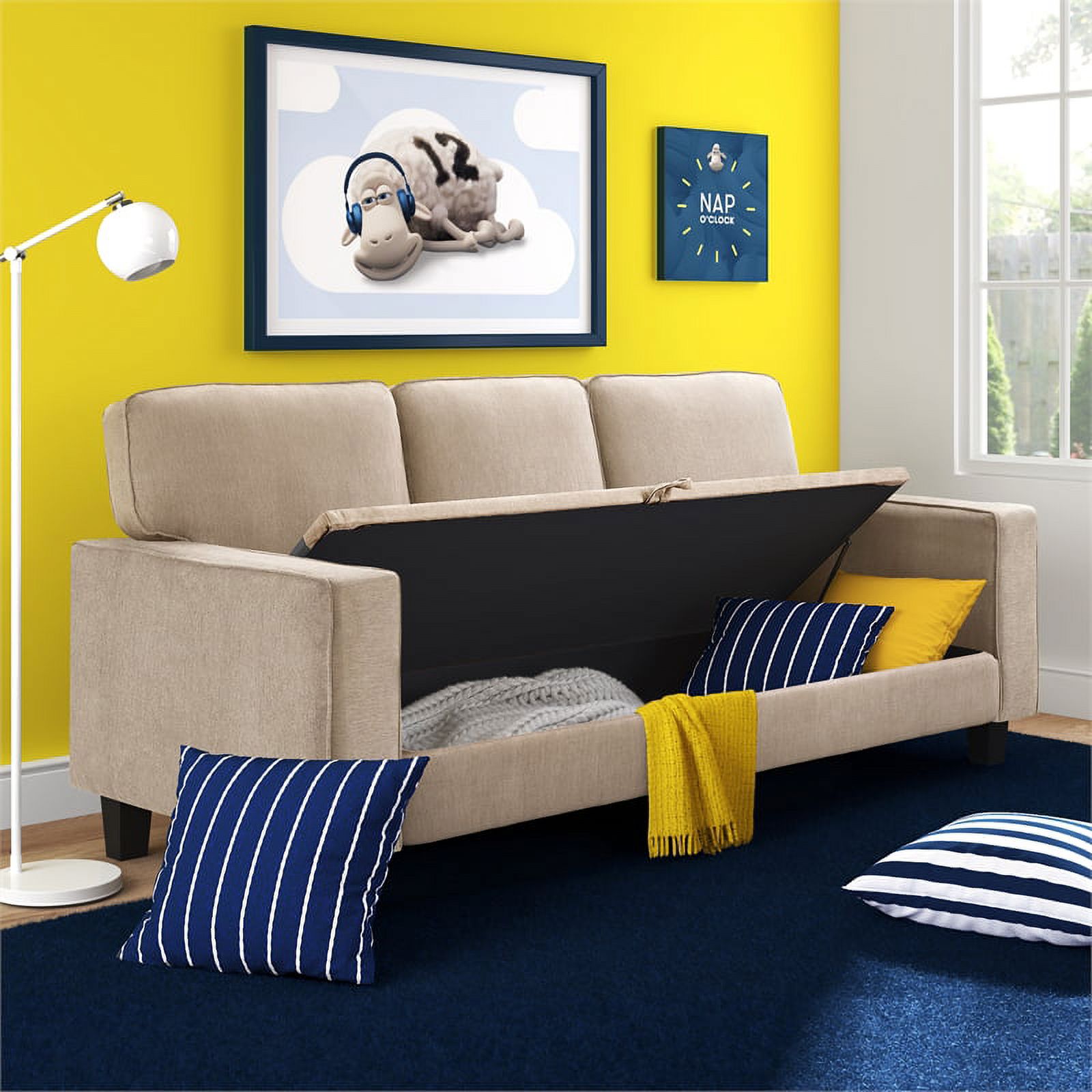 Serta Palisades 80" Track Arm Fabric Sofa with Storage Soft Beige - image 3 of 5