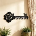 thumbnail image 7 of Hyknon Key Holder Wall Mount, Adhesive Key Rack with 4/6 Hooks Hanger for Car Key Ring, Home/Flower/Fishbone Metal Key Chain Organizer, Key Holder for Entryway Bathroom Kitchen Office, Black, 7 of 7