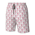 thumbnail image 4 of Logiee Flamingo On Checkered Print Mens Swim Trunks Quick Dry Board Shorts,Breathable Hawaii Beach Shorts Swimwear Bathing Suits-Small, 4 of 6