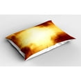 thumbnail image 2 of Ambesonne Abstract Pillow Sham 2 Pack, Modern Grid Design, 26"x20", Dark Orange and Yellow, 2 of 3