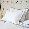 thumbnail image 2 of Fundas de almohada RANZNAZ Elegantes bordadas 100% algodón King White, 2 of 6