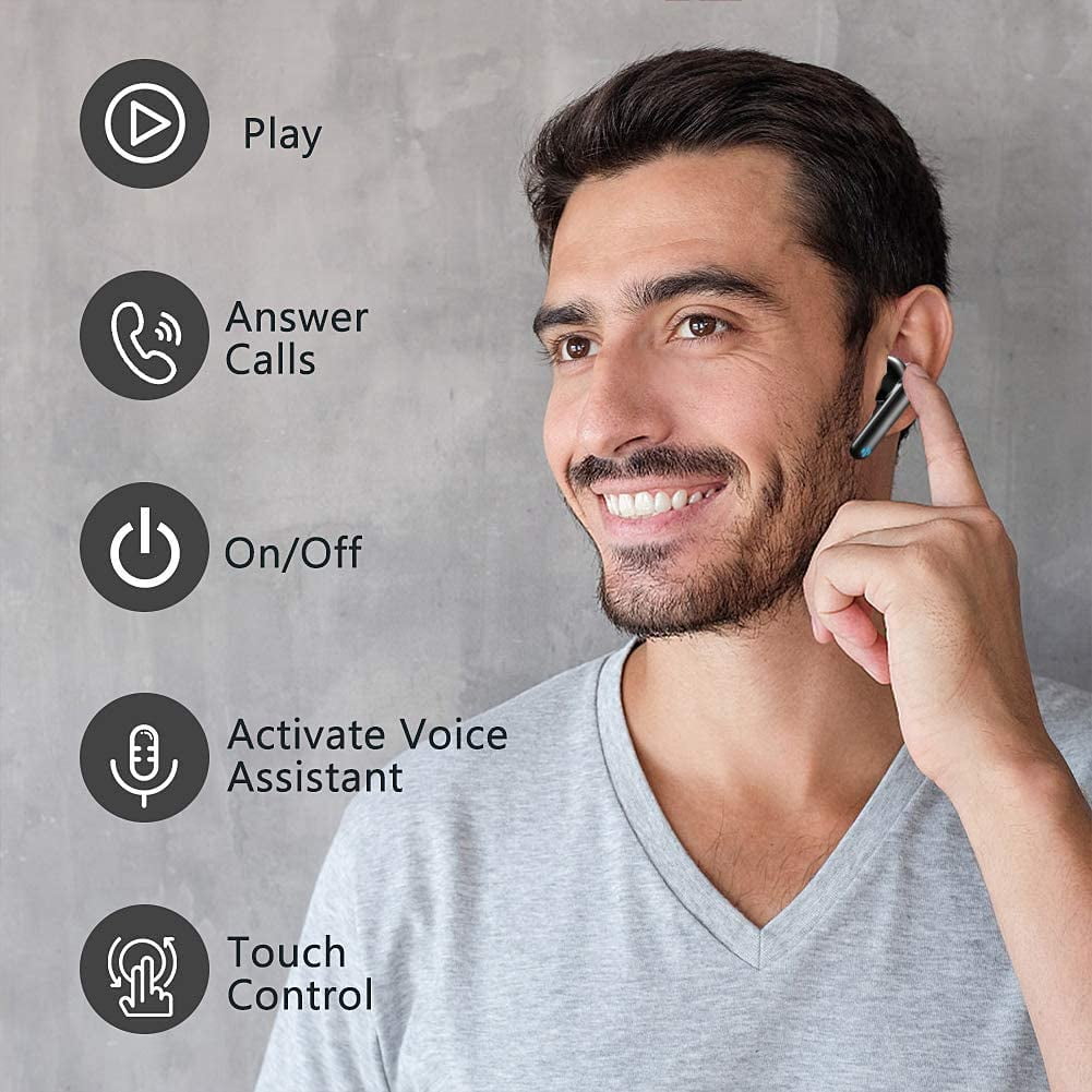True Wireless Earbuds Active Noise Cancelling Bluetooth 5.2 for Clear  Calls, USB-C Quick Charge, 24-Hour Playtime, IPX7 Waterproof for Apple/AirPods  Pro/Android/iPhone(Black) - Walmart.com