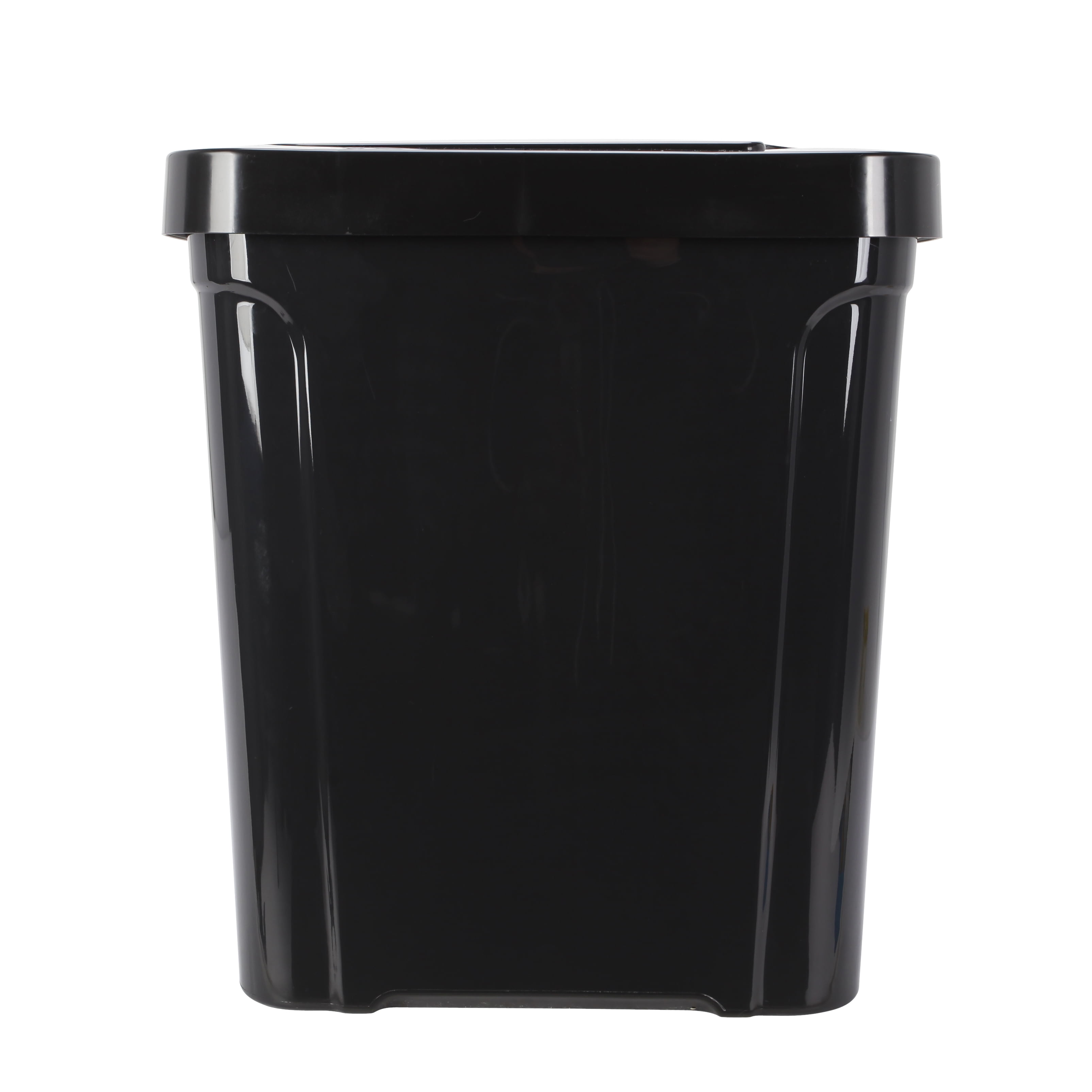 Mainstays 7.6 gal Plastic Touch Top Lid Kitchen Trash Can, Black