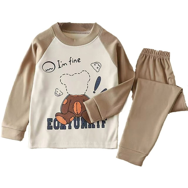 Boys Sleepwear & Robes Sibling Matching Soft Warm Character Long Sleeve Pajama Set for Daily Comfort