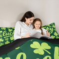 thumbnail image 4 of Feelyou Green Lucky Shamrock Bedding Comforter Set 7pcs, Spring Plant King Bedding Sets, 4 of 8