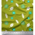 thumbnail image 1 of Soimoi Velvet Fabric Star & Holly Leaves Printed Fabric 1 Yard 58 Inch Wide, 1 of 3