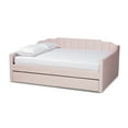 thumbnail image 2 of Baxton Studio Lennon Modern Engineered Wood with Trundle Daybed, Queen, Pink, 2 of 11
