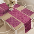 thumbnail image 2 of Ambesonne Botanical Table Runner & Placemats, Branches Exotic Nature, Placemat 4 pcs + Runner 14"x90", Dark Magenta Amber, 2 of 2