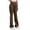 Brown, variant on Womens Flared Leggings Casual Stretch High Waist Fold Over Athletic Yoga Dance Pants Lounge Workout Activewear