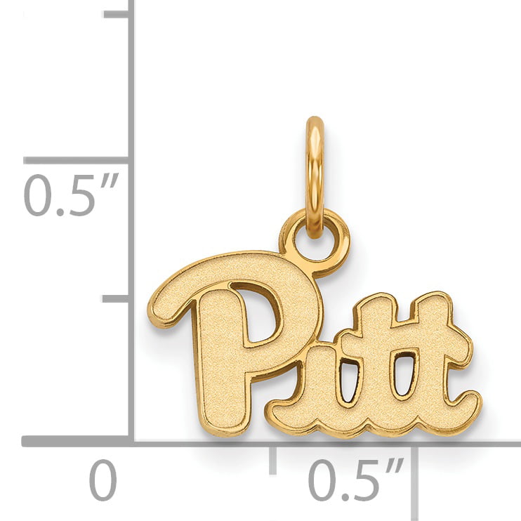 10k Yellow Gold University of Pittsburgh Panthers Pitt School Letters  Pendant 10 mm x 14 mm 