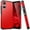 Red, variant on TJS for Cricket Icon 6 (SL219C) / AT&T Verge (SL219A) Phone Case, with Tempered Glass Screen Protector, Magnetic Support Dual Layer Shockproof Drop Protection Impact Cover (Black)