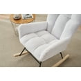 thumbnail image 6 of Nursery Rocking Chair, Modern Faux Fur Upholstered Rocker Glider Chair with High Backrest and Metal Base for Bedroom Living Room Offices, White, 6 of 9