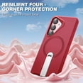 thumbnail image 4 of ExoGuard for Samsung Galaxy S25 Plus Case, Adjustable Metal Kickstand, Soft Skin-Friendly Silicone Cover, Anti-Scratch Microfiber Lining - Red, 4 of 7