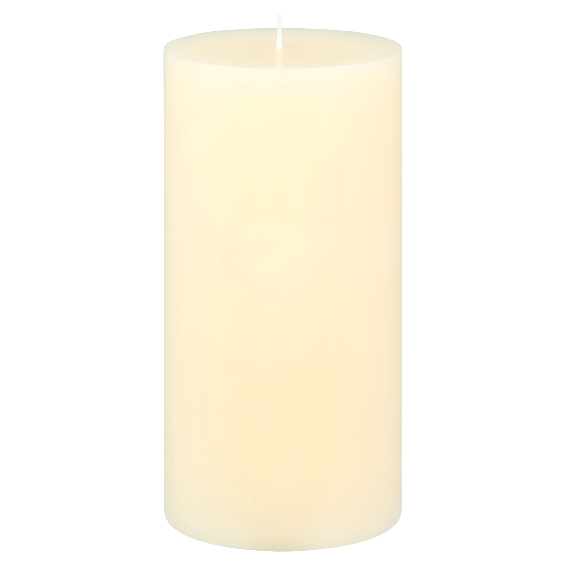 Mainstays Unscented Pillar Candle, 4 in x 8 in, Ivory