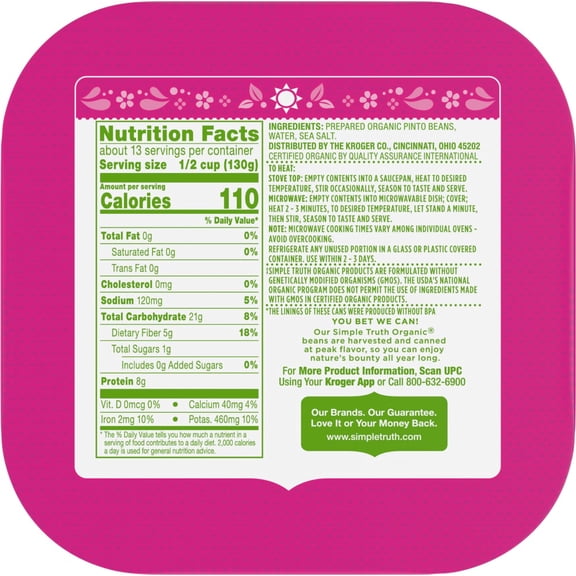 Simple Truth Pinto Beans 4 ct / 15 oz - Pack of 1