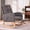 Grey, variant on Accent Beige Rocking Chair with Footrest High Back Rubber Wood Rocking Legs, Leisure Rocking Recliner for Bedroom Living Space 26.77D X 38.36W X 39.76H Inch